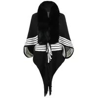 Women's Streetwear Stripe Polyester Tassel Shawl sku image 4