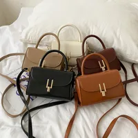 Women's Small Pu Leather Solid Color Streetwear Square Flip Cover Shoulder Bag Handbag Crossbody Bag main image 1