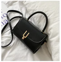 Women's Small Pu Leather Solid Color Streetwear Square Flip Cover Shoulder Bag Handbag Crossbody Bag sku image 4