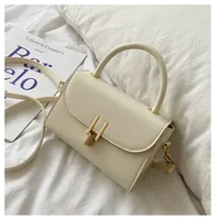 Women's Small Pu Leather Solid Color Streetwear Square Flip Cover Shoulder Bag Handbag Crossbody Bag sku image 1