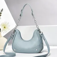 Women's Medium Pu Leather Solid Color Classic Style Dumpling Shape Zipper Shoulder Bag main image 1