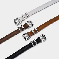 New Simple  Silver Buckle Three-piece Women's Belt High-grade Decorative Student Youth Jeans Thin Belt main image 2