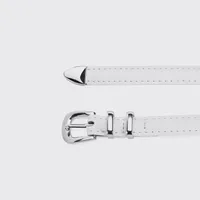 New Simple  Silver Buckle Three-piece Women's Belt High-grade Decorative Student Youth Jeans Thin Belt main image 3