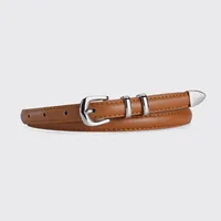 New Simple  Silver Buckle Three-piece Women's Belt High-grade Decorative Student Youth Jeans Thin Belt sku image 2