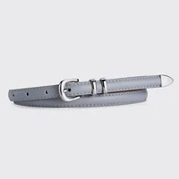 New Simple  Silver Buckle Three-piece Women's Belt High-grade Decorative Student Youth Jeans Thin Belt sku image 3