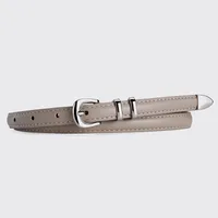 New Simple  Silver Buckle Three-piece Women's Belt High-grade Decorative Student Youth Jeans Thin Belt sku image 4