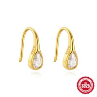 1 Pair 925 Sterling Silver Zircon Geometric Solid Color Earrings sku image 4