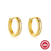 1 Pair 925 Sterling Silver Zircon Geometric Solid Color Earrings sku image 5
