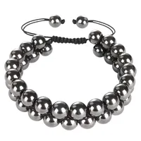 Europe And The United States  Hot Sale Natural Tiger Eye Agate Stone Bracelet Men's Woven Adjustable Black Magnet Hematite Bracelet sku image 3