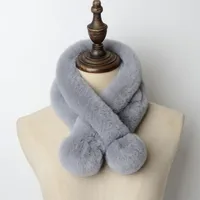 Women's Sweet Solid Color Faux Rabbit Fur Solid Color Scarf main image 2