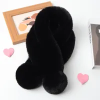Women's Sweet Solid Color Faux Rabbit Fur Solid Color Scarf sku image 6