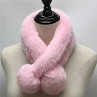 Women's Sweet Solid Color Faux Rabbit Fur Solid Color Scarf sku image 1