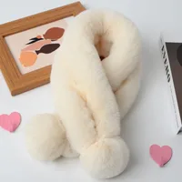 Women's Sweet Solid Color Faux Rabbit Fur Solid Color Scarf sku image 10
