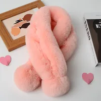 Women's Sweet Solid Color Faux Rabbit Fur Solid Color Scarf sku image 17