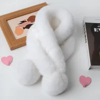Women's Sweet Solid Color Faux Rabbit Fur Solid Color Scarf sku image 7
