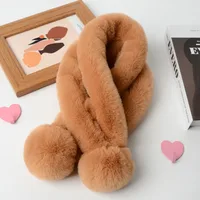 Women's Sweet Solid Color Faux Rabbit Fur Solid Color Scarf sku image 5