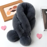 Women's Sweet Solid Color Faux Rabbit Fur Solid Color Scarf sku image 14