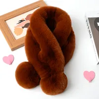 Women's Sweet Solid Color Faux Rabbit Fur Solid Color Scarf sku image 18