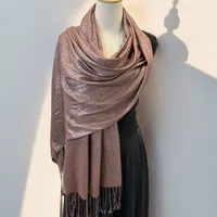 Exclusive For New   Women's Shawl Autumn And Summer Women Tassel Silver Silk Ball Dinner Party Scarf sku image 9
