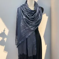 Exclusive For New   Women's Shawl Autumn And Summer Women Tassel Silver Silk Ball Dinner Party Scarf sku image 6