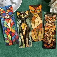 30 Original Kitten Reading Bookmarks Simple Hand Account Literary Creative Material Ins Reading Paper Bookmarks Can Be DIY sku image 3