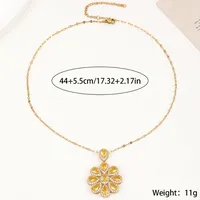 Wholesale Jewelry Casual Flower 304 Stainless Steel Copper Zircon Pendant Necklace main image 2