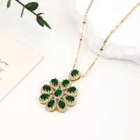 Wholesale Jewelry Casual Flower 304 Stainless Steel Copper Zircon Pendant Necklace sku image 1