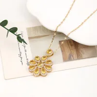 Wholesale Jewelry Casual Flower 304 Stainless Steel Copper Zircon Pendant Necklace sku image 3