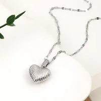 Wholesale Jewelry Sweet Heart Shape 304 Stainless Steel Copper Zircon 18K Gold Plated Plating Inlay Pendant Necklace main image 5