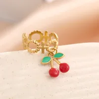 Elegant Modern Style Cherry Shell 304 Stainless Steel Plating 18K Gold Plated Women's Charm Rings Open Rings Rings sku image 29