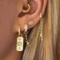 1 Piece 925 Sterling Silver Zircon Geometric Earrings main image 3