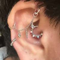 1 Piece 925 Sterling Silver Zircon Geometric Earrings main image 4