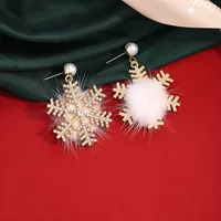 1 Pair Casual Simple Style Streetwear Snowflake Plating Alloy Drop Earrings main image 3