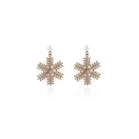 1 Pair Casual Simple Style Streetwear Snowflake Plating Alloy Drop Earrings main image 6