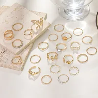 Elegant Simple Style Streetwear Geometric Alloy Plating Women's Rings main image 1