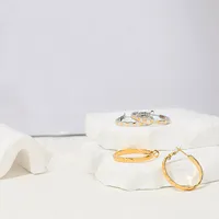 1 Pair Elegant Circle Heart Shape Plating 304 Stainless Steel 18K Gold Plated Earrings main image 4