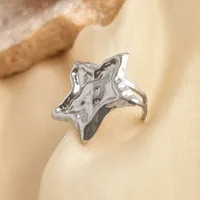 304 Stainless Steel 18K Gold Plated Elegant Glam Star Open Rings sku image 2