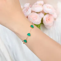 Cute Heart Shape 304 Stainless Steel 18K Gold Plated Acrylic Cable Chain Bracelets In Bulk main image 6