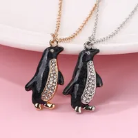 Cartoon Style Cute Romantic Penguin Alloy Wholesale Pendant Necklace main image 1