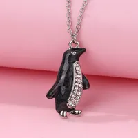 Cartoon Style Cute Romantic Penguin Alloy Wholesale Pendant Necklace main image 4