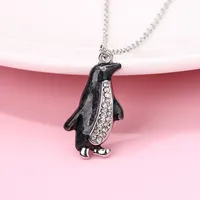 Cartoon Style Cute Romantic Penguin Alloy Wholesale Pendant Necklace main image 6