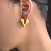 1 Pair IG Style Simple Style Heart Shape Plating Titanium Steel Earrings main image 1