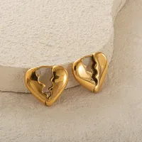 1 Pair IG Style Simple Style Heart Shape Plating Titanium Steel Earrings main image 3