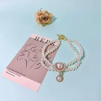 Elegant Simple Style Imitation Pearl Alloy Heart Shape Rose Pet Collar sku image 11