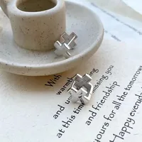 1 Pair 925 Sterling Silver Solid Color Earrings sku image 2