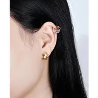 1 Pair 925 Sterling Silver Solid Color Earrings main image 4
