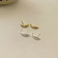 1 Pair 925 Sterling Silver Moon Ear Studs main image 1