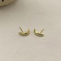 1 Pair 925 Sterling Silver Moon Ear Studs sku image 2