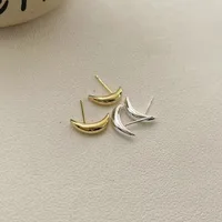 1 Pair 925 Sterling Silver Moon Ear Studs main image 4