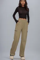 Women's Casual Daily Streetwear Solid Color Full Length Zipper Cargo Pants sku image 2